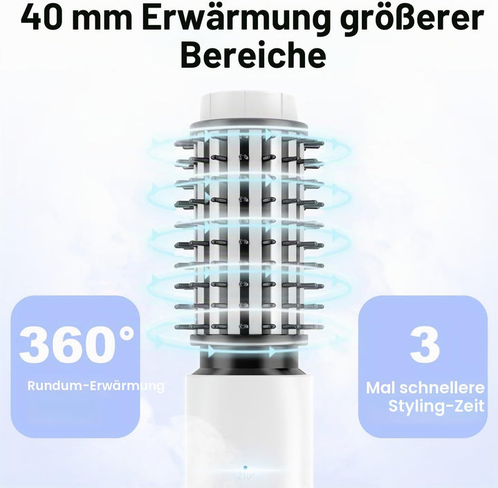 3-1 Lockenbürste & Glättbürste, kabellos, Keramikheizbürste mit 4 einstellbaren Temperaturen, tragba