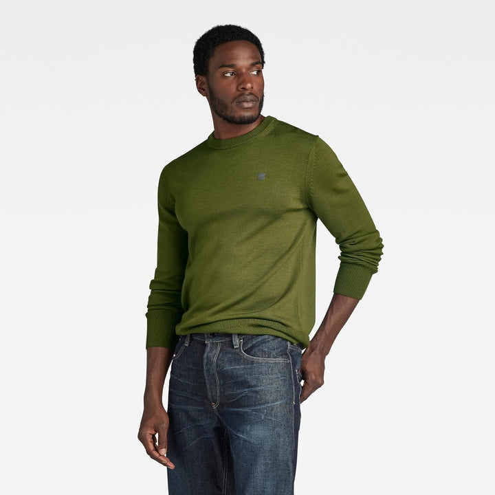G-STAR Herren Premium Core Knitted Sweater S Grün (Dark Olive D21931-b692-c744), S Gr&#xFC;n (Dark O