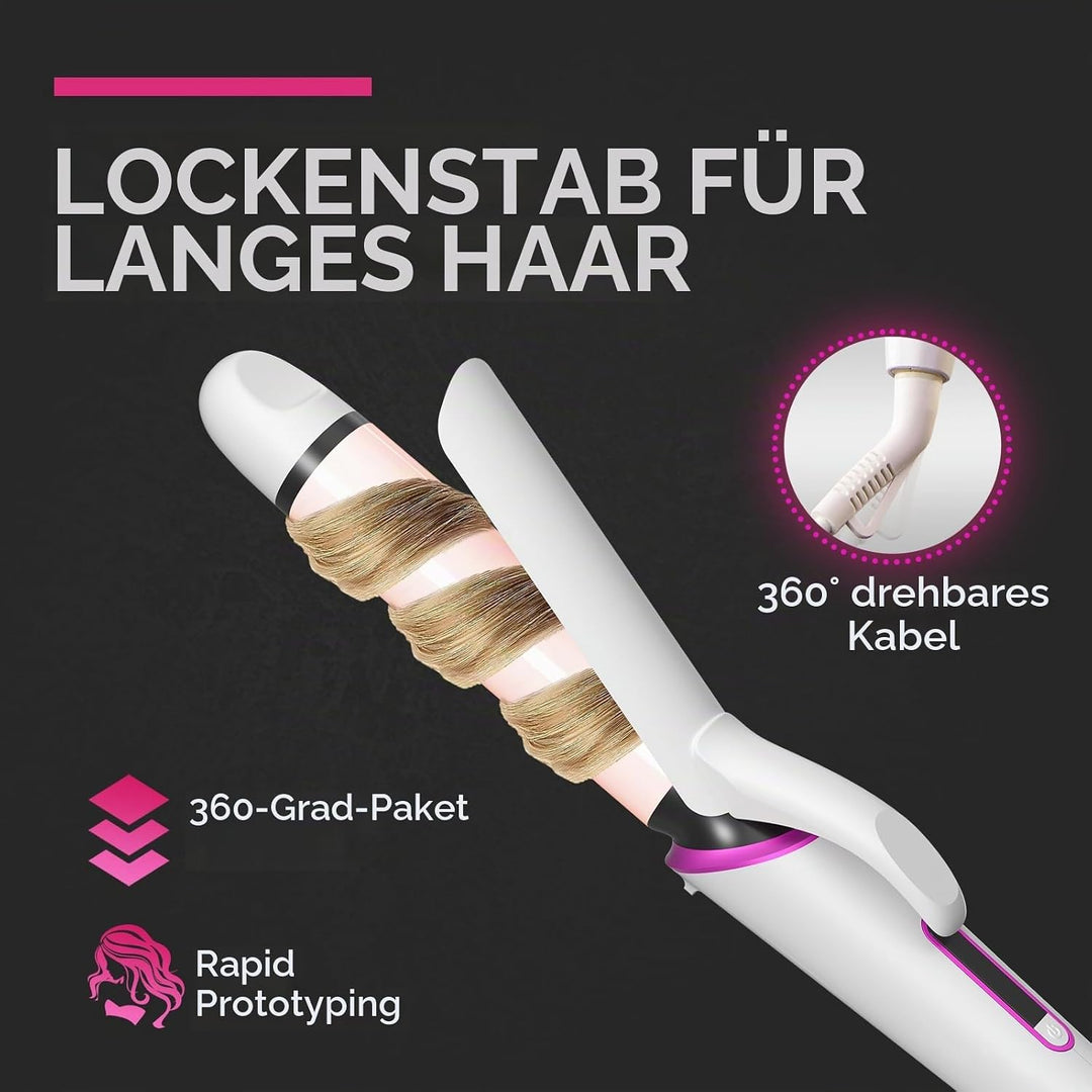 NOVUS 32 mm Lockenstab Keramik: Glätteisen und Lockenstäbe 2 in 1, 5 Einstellbare Temperaturen Welle