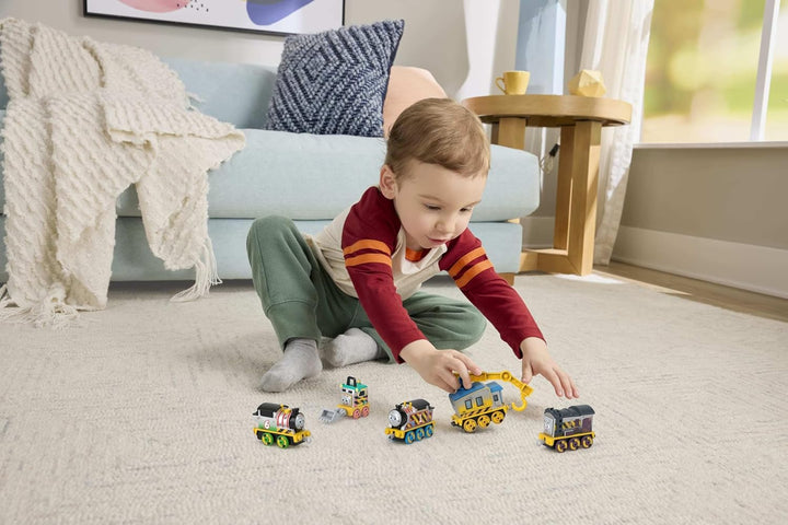 Thomas & seine Freunde Die-Cast-Fahrzeugset Bautrupp, 5 Spielzeug-Lokomotiven zum Schieben für Kinde