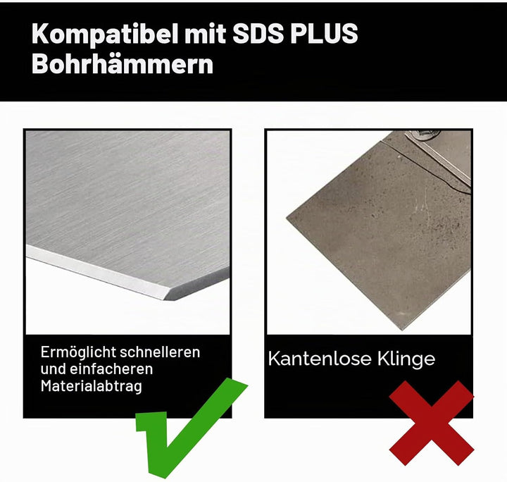 Greywolf SDS Plus Bodenschaber-Set, 12,7 x 27,9 cm, Fliesenentfernungswerkzeug für SDS Plus Meissel