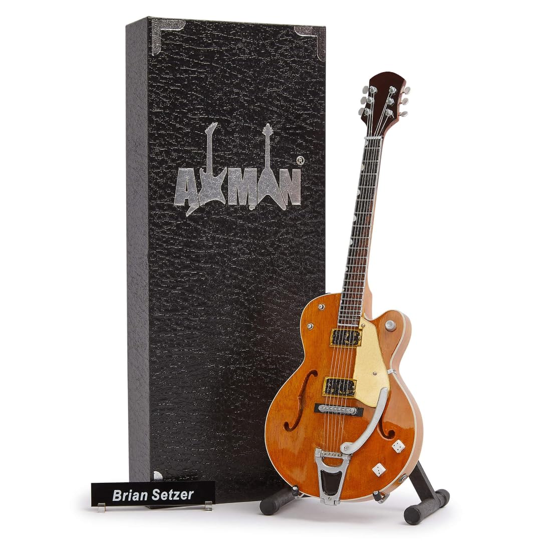Axman Brian Setzer Miniatur-Gitarren-Nachbildung – Musikgeschenke – Handgefertigte Ornamente im Mass