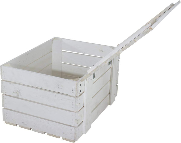 Weisse Holztruhe mit Deckel - 48x36x28 cm - NEU - Kinderzimmer mit Spielzeugkiste weiss, für Lego, D
