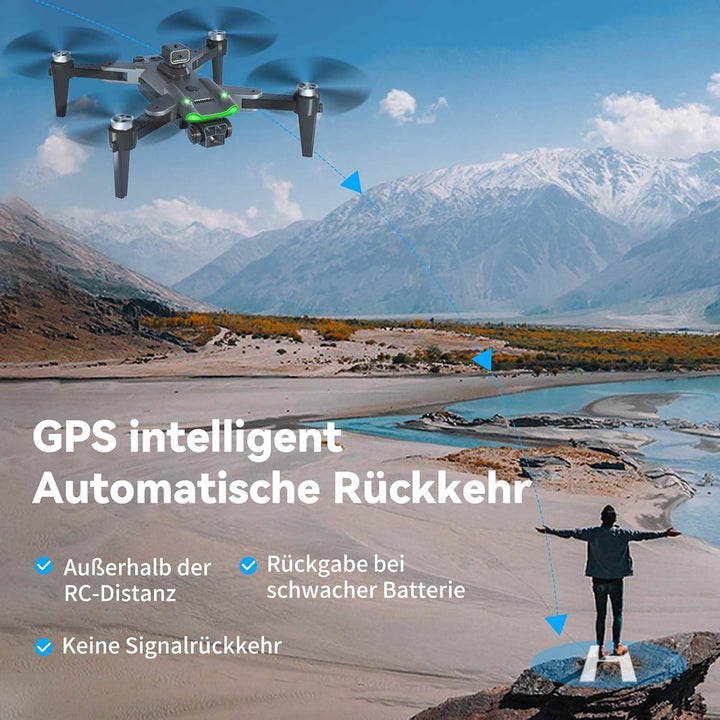S166 GPS Drohne mit 4K Kamera, unter 249g für Erwachsene, Bürstenloser Motor, 60 Min Flugzeit (3 Akk