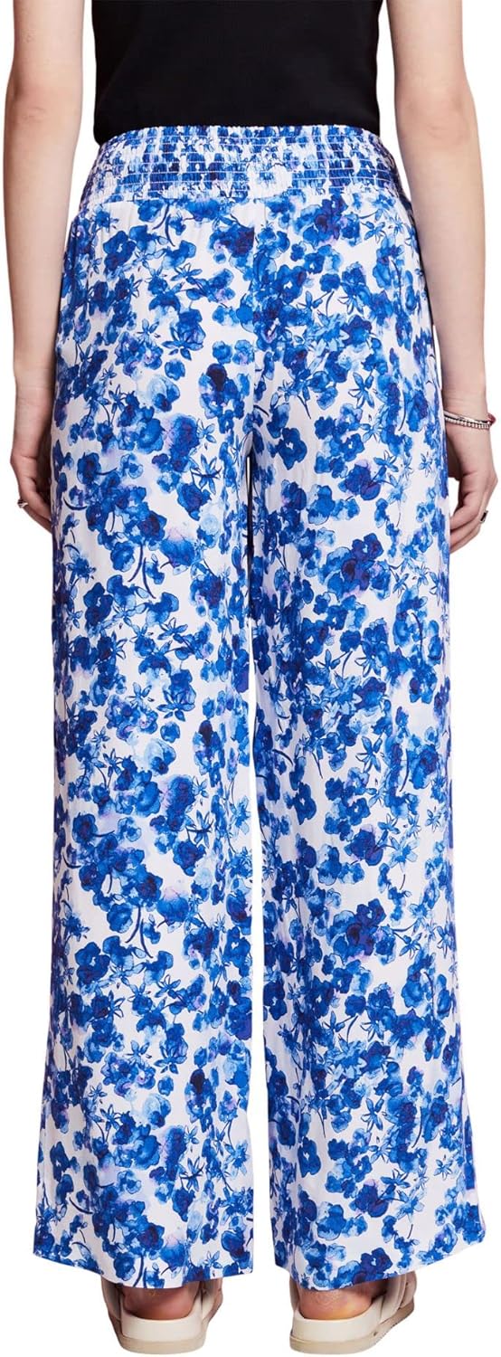 ESPRIT Gemusterte Pull-on-Hose mit weitem Bein 34 Ice, 34 Ice