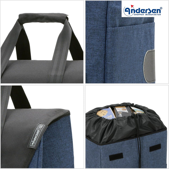 ANDERSEN Einkaufstrolley Ersatztasche - Tasche Senta 2.0 blau 49 L, Blau