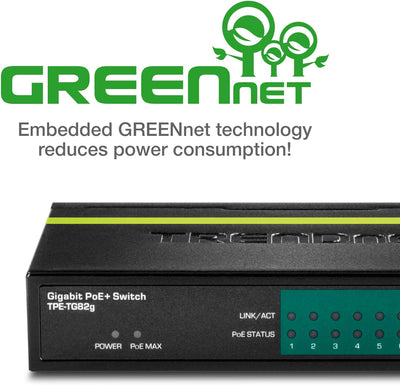 TRENDnet TPE-S44 8-Port 10/100Mbps PoE Switch, 4 x 10/100, 4 x 10/100 PoE, 802.3af, 30 W PoE Leistun