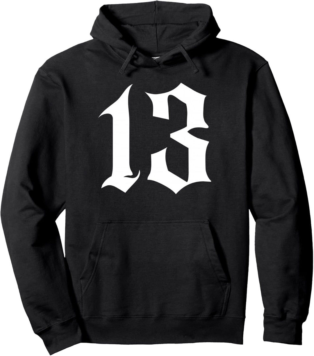 Alte englische Nummer 13 oder Dreizehn Pullover Hoodie