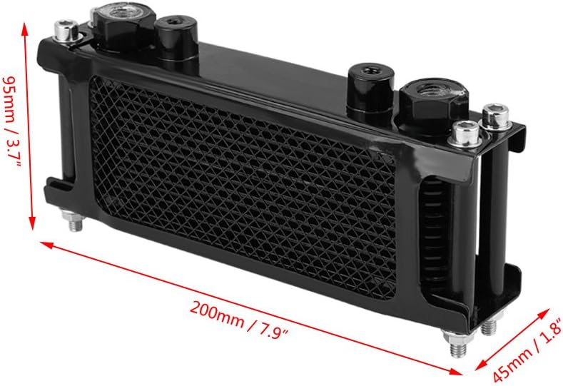 Motorrad Ölkühler, Qiilu Ölkühler, Upgrade Aluminium Motorrad Motorölkühler Kühlung Kühler 50CC-200C