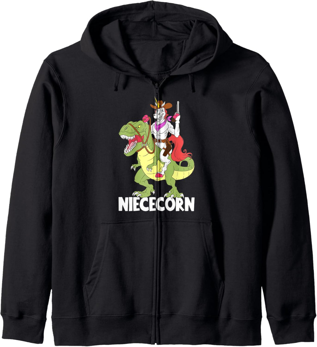 Niececorn Niece Unicorn Riding T-Rex Dinosaur Girls Cowboy Kapuzenjacke