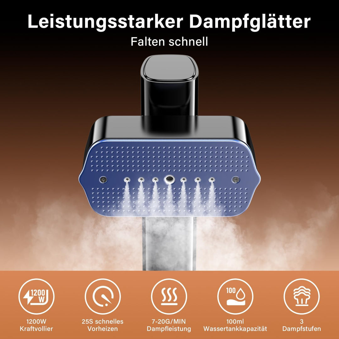 Dampfglätter, 2-in-1 Steamer Dampfglätter, 115-230V Duale Spannung dampfbürste, 1000W Steamer, Tragb