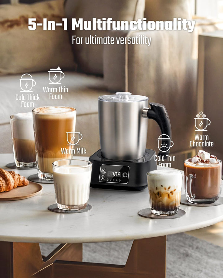 SHARDOR 5-In-1 MilchaufschäUmer, 500 Ml MilchaufschäUmer Elektrisch Mit Einstellbarer Temperatur Und