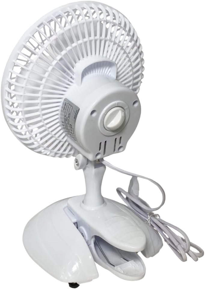 Ventilator mit Klammer und Clip, 15 cm (15 W), 2 Geschwindigkeitsstufen, inklusive Basis zur Verwend