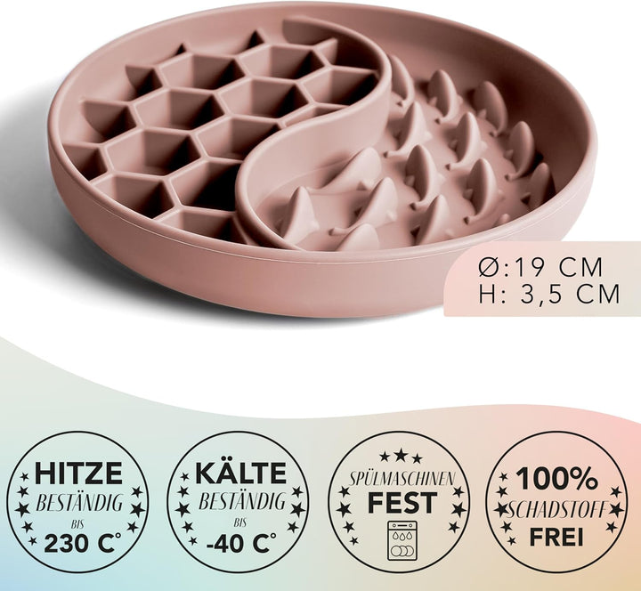 ne&no® Anti Schling Napf für Hunde und Katzen I Slow Feeder I Leckmatte Hund mit grossem Saugnapf I
