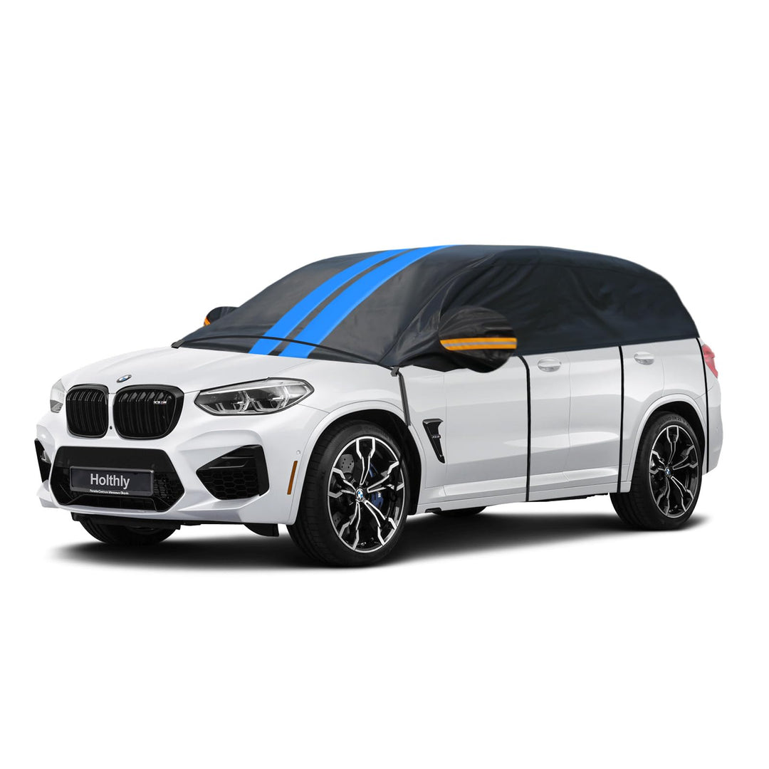 Halbgarage für Auto Winter SUV,Halbgarage Oben Wasserdicht Atmungsaktiv Autoabdeckung,Abdeckplane Ha