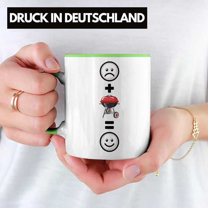 Trendation - Grillen Tasse Geschenk für Männer Grillmeister Fleisch Lustige Geschenkidee :(+ Grillen