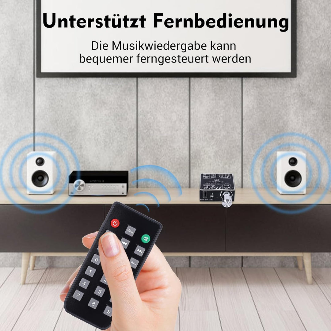 DONGKER Bluetooth 5.1 Verstärkerplatine DC 9-24V 2x50W Hifi 2.0 Stereo Audio Empfänger Leistungsvers