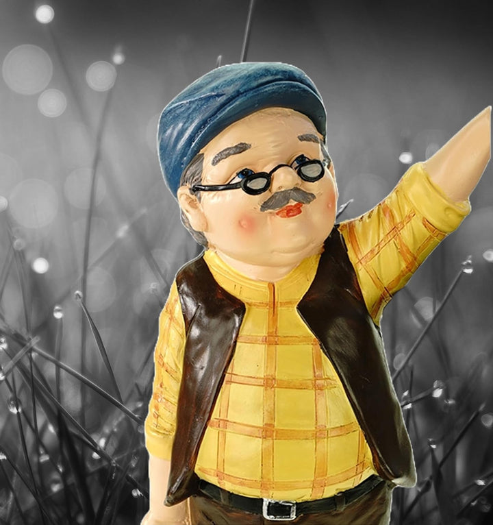 Kremers Schatzkiste Opa Hans mit Solarlaterne und Giesskann Figur Gartenfigur 38 cm Garten Älterer H