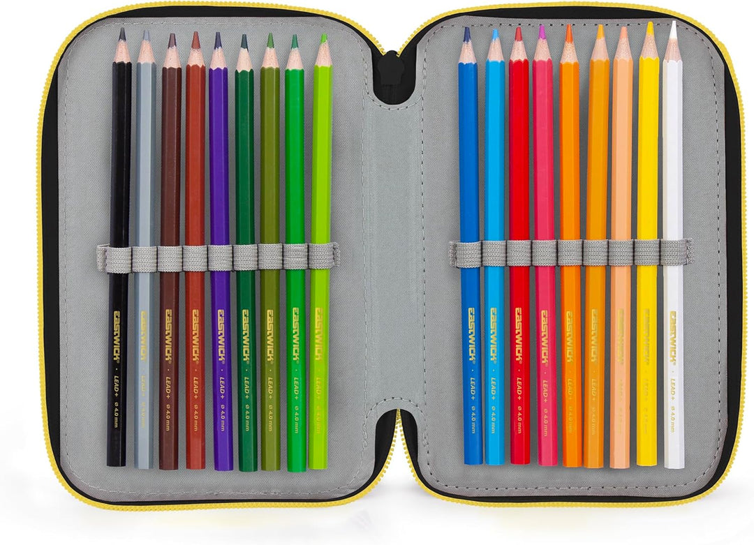 Pokémon Pikachu Federmappe Federtasche Qualitäts-Mäppchen 3-Fach gefüllt mit 42 Teilen Federmäppchen