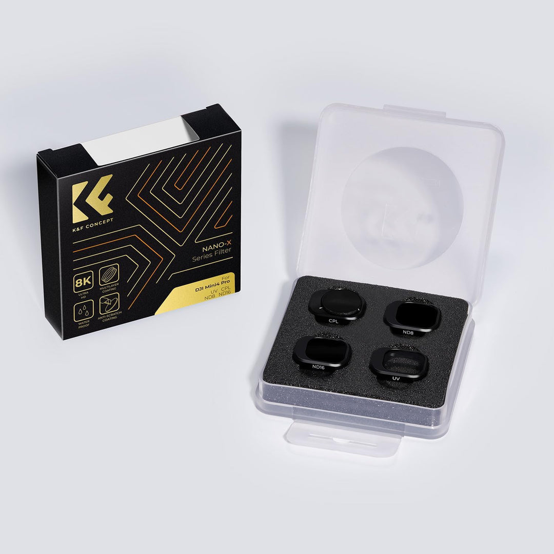 K&F Concept Mini 4 Pro Filterset,4 Stück CPL,UV,ND8, ND16 Filter Kompatibel mit DJI Mini 4 Pro, mit