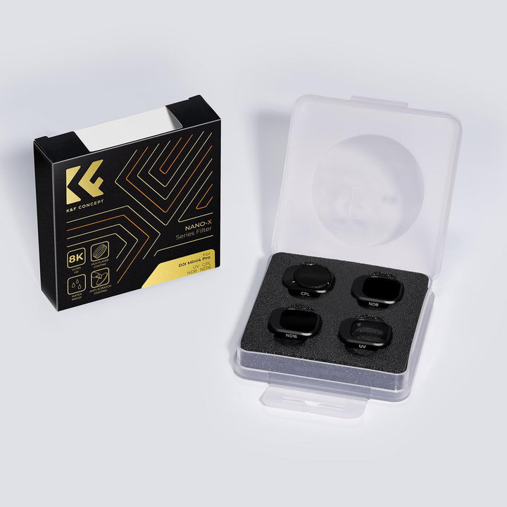 K&F Concept Mini 4 Pro Filterset,4 Stück CPL,UV,ND8, ND16 Filter Kompatibel mit DJI Mini 4 Pro, mit