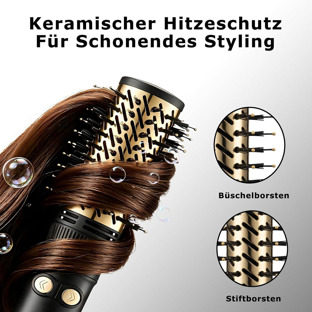 VGR 480 Rundbürste Profi 2 in 1 Föhnbürste Mit 32mm 50mm Für Salon, Schwarz | Rundbürstenföhn Mit Au