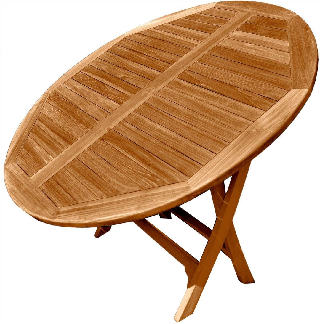 Klapptisch Salerno Teak Massivholz rund Durchmesser 80 cm
