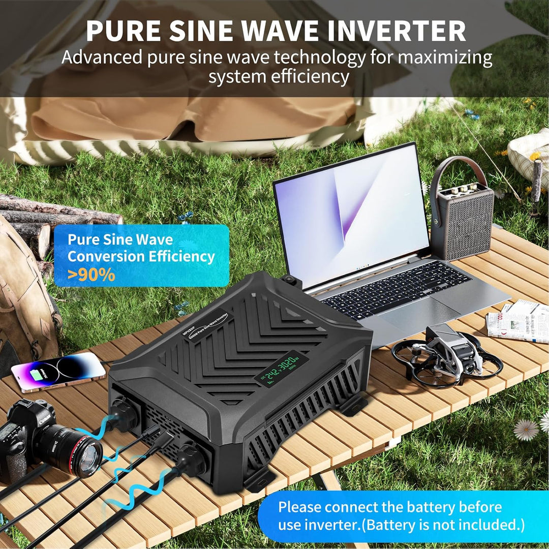 DATOUBOSS 2000W/4000W Spannungswandler 12v auf 230v Reiner Sinus Wechselrichter Power Inverter mit 2