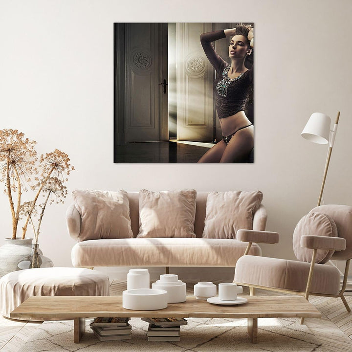 Bilder auf Leinwand 70x70cm Leinwandbild Schönheit Club Kosmetik Disco Gross Wanddeko Bild Schlafzim