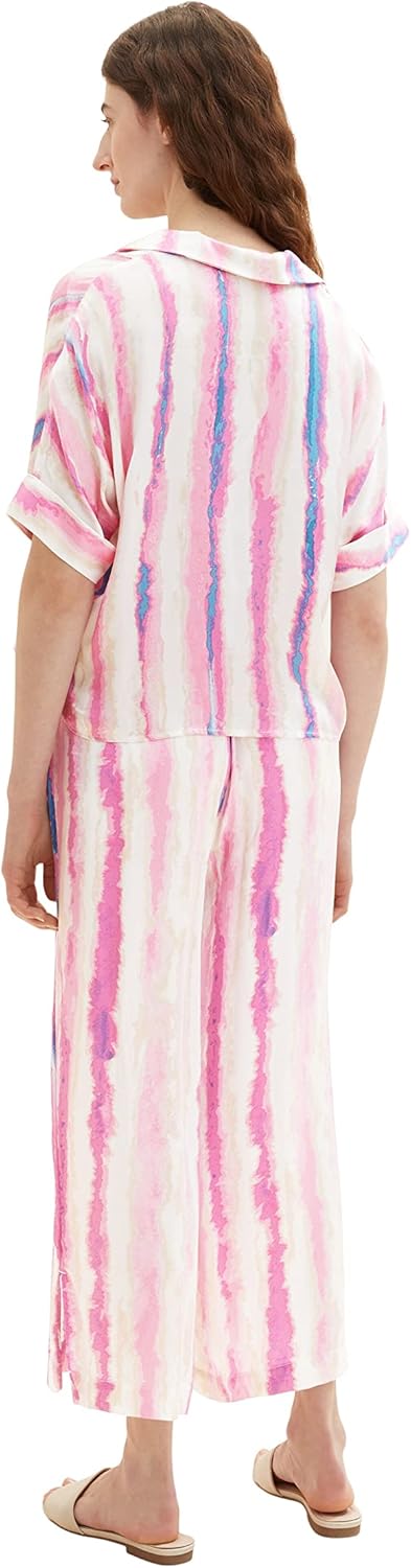 TOM TAILOR Damen Oversized Bluse mit Batik-Muster., 36