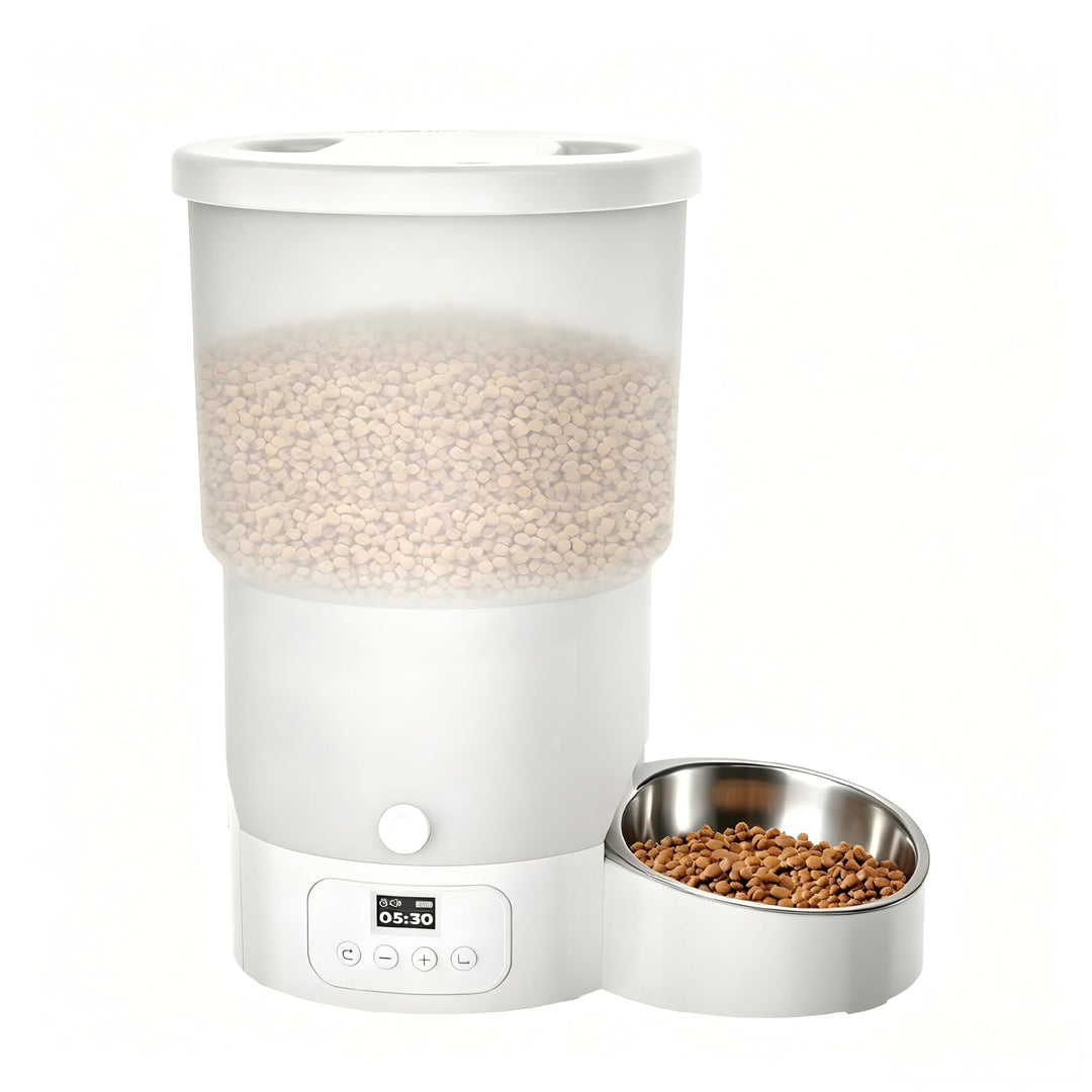 Gimars 5L Futterautomat Katze mit LCD-Anzeige Einfache Einrichtung, Programmierbar für 1–6 Mahlzeite