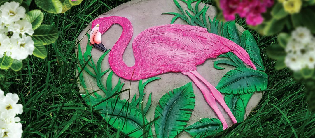 Spoontiques - Gartendeko - Flamingo Trittstein - Dekostein für Garten, Flamingo