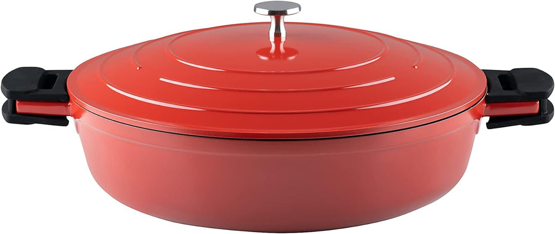 Kelomat, 3545-385, Keramik Schmorpfanne RED INDUKTION, 28 cm Durchmesser, 60.5 x 34.5 x 21 cm, Alumi
