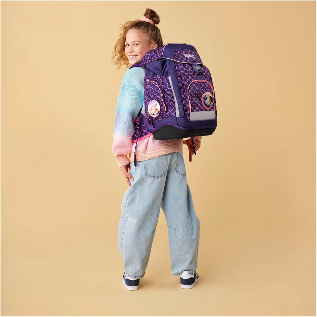 ergobag Schulranzen-Set Maxi Set PerlentauchBär - Lila