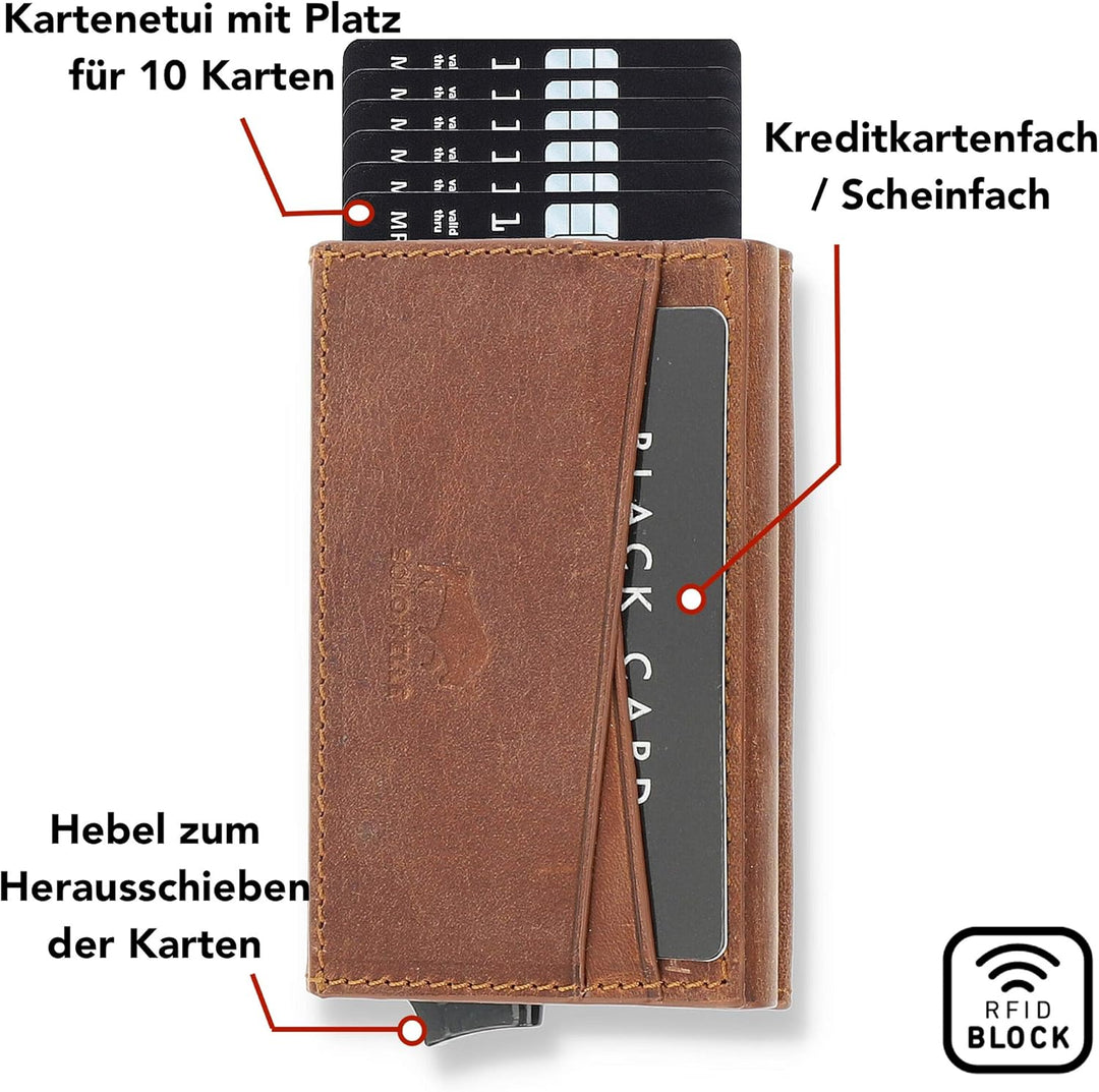 Solo Pelle Kartenetui | Kreditkartenetui | Leder Geldbörse Slim Wallet Portmonee | Geldbeutel mit RF