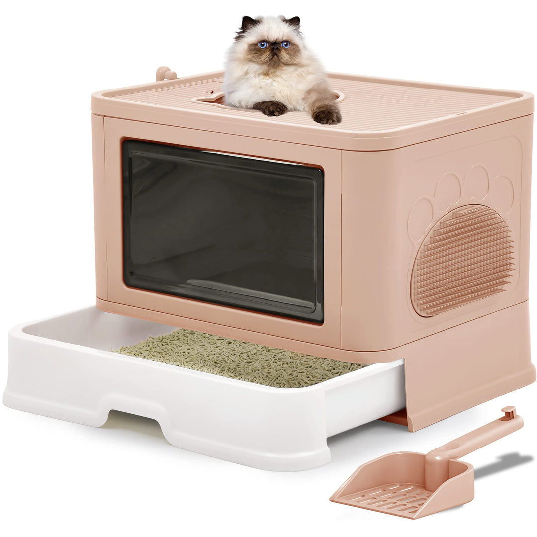 YITAHOME Katzentoilette mit Deckel, Katzenklo Gross, Katzenklo Hop In, Geruchlose Katzentoilette mit