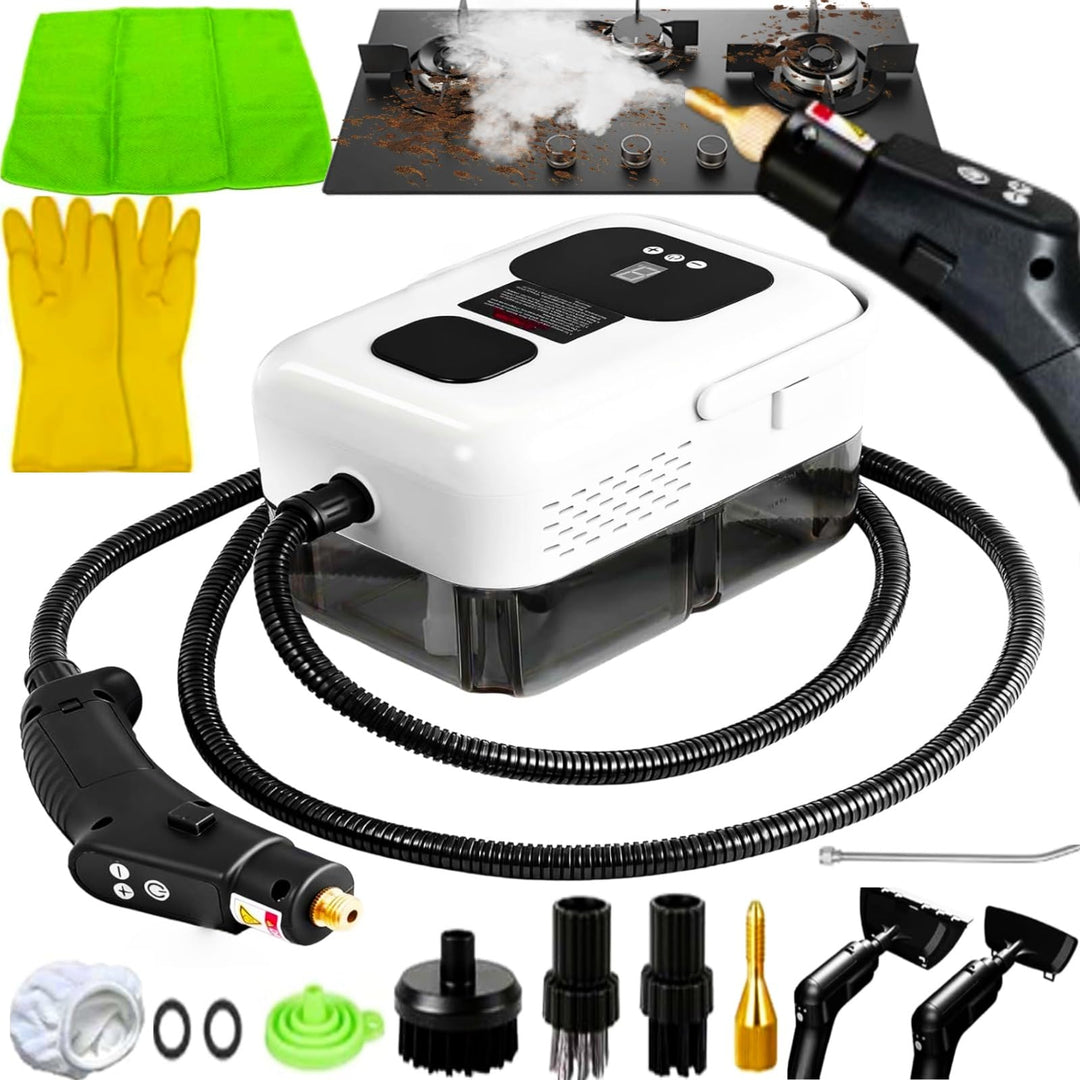 Dampfreiniger für Haushalt und Auto, 9 Stufig Einstellbarer Dampfreiniger, 2500w 15 Sekunden Aufheiz