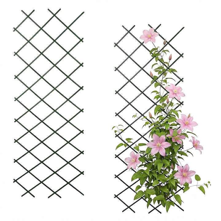 Spetebo Rankgitter aus Kunststoff 200 x 100 cm | 2er Set, ausziehbar gross, gross