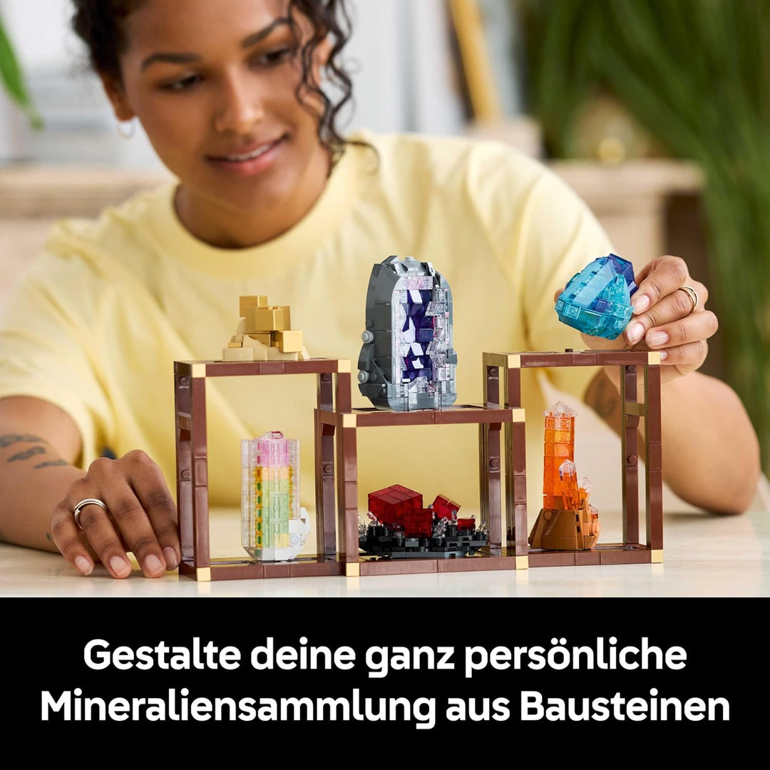 LEGO Ideas Mineraliensammlung - Set für Erwachsene - Modellbau mit Kristallelementen inkl. Amethyst,