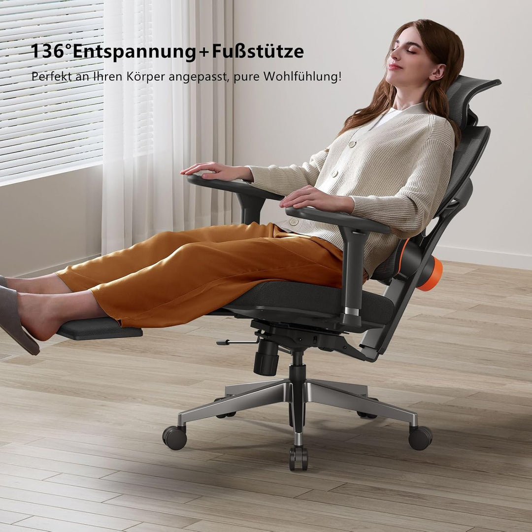 Newtral NT002 Bürostuhl Ergonomisch mit Fussstütze, Ergonomischer Schreibtischstuhl 150kg, Ergonomic