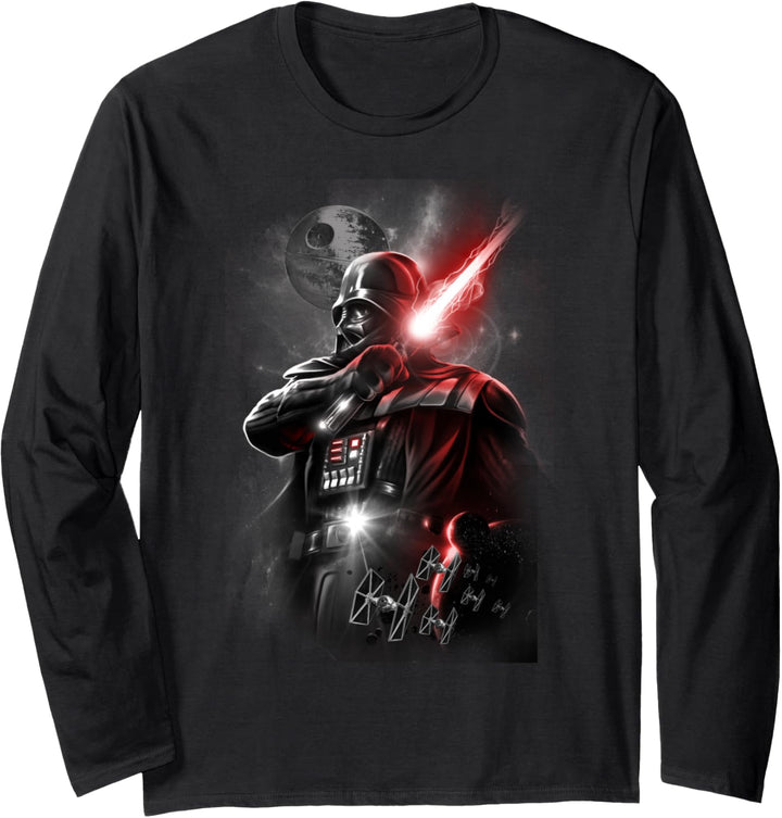 Star Wars Darth Vader Lightsaber Cross Body Portrait Langarmshirt