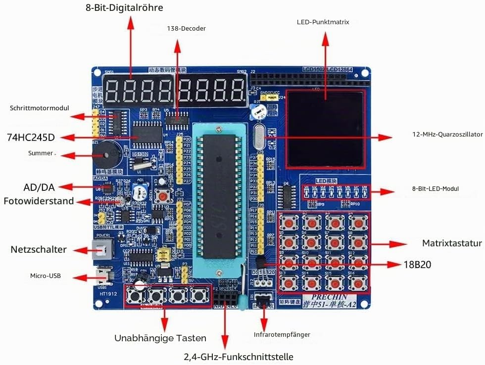 51 Microcontroller Development Board, STC89C52 Entwicklungsplatine, Mindestsystemplatine Lernsystemp