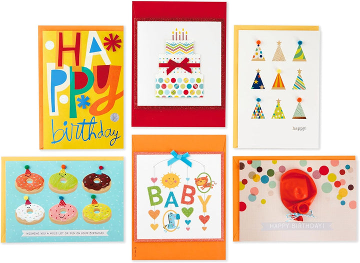 Hallmark 24 Stück handgefertigte Grusskarten in verschiedenen Boxen, modernes Blumenmuster, Geburtst