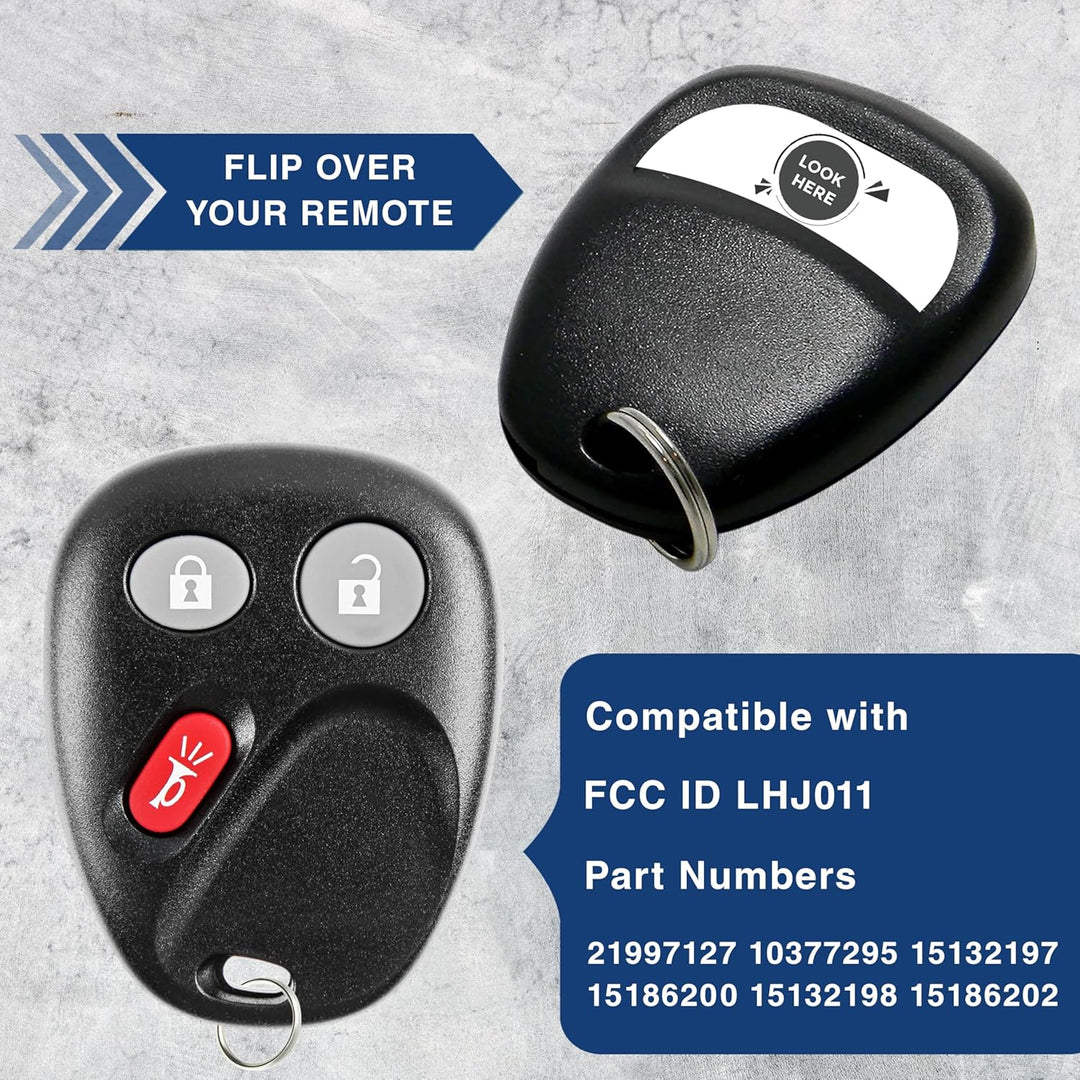 KeylessOption Schlüssellose Entry Fernbedienung Auto Schlüsselanhänger Ersatz für LHJ011