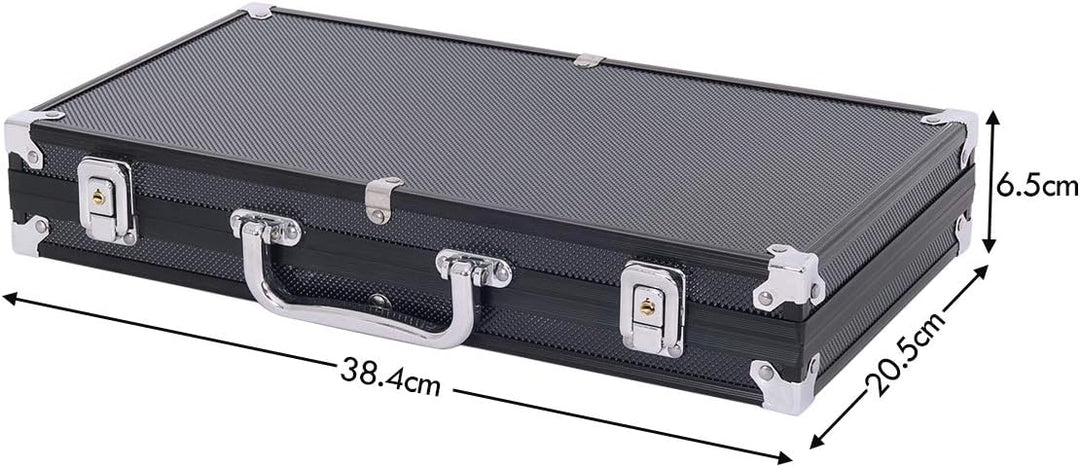 COSTWAY Pokerset Pokerkoffer 300 Laser-Chips Alukoffer inkl. Komplettset (Schwarz), Schwarz