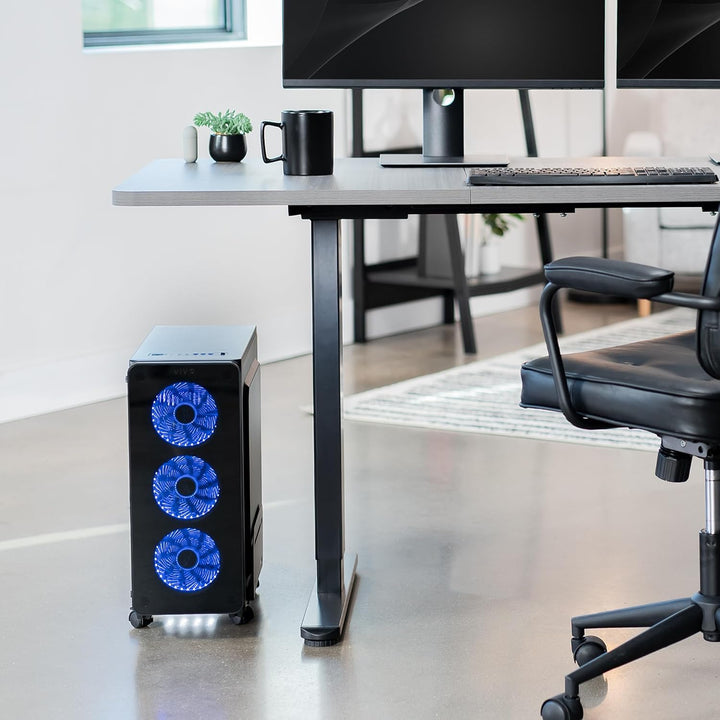 VIVO Computer Tower Desktop ATX-Case, CPU Steel Rolling Stand, 4.7 to 8.2 inch Wide Adjustable Mobil