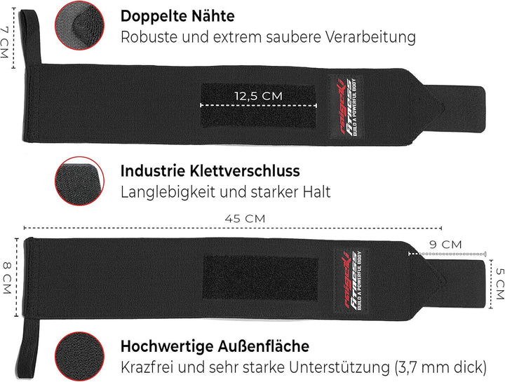 Handgelenk Bandagen + Fast Grip Zughilfen [Set] Profi Schnellverschluss (+ Trainingspläne) für Fitne