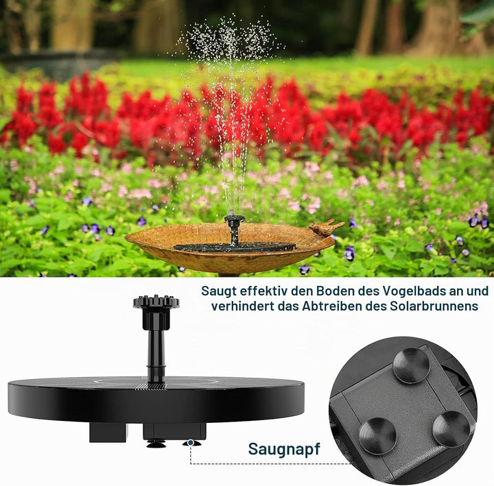 AISITIN 2PCS Solar Springbrunnen für Aussen Upgrade, DIY Solar Teichpumpe Fontäne mit 6 Sprüh Effekt
