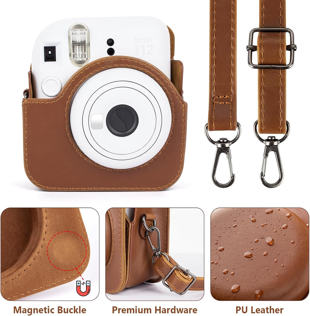 MUZIRI KINOKOO Protective Case for Fuji/Fuji Instax Mini 12 Instant Film Camera - PU Leather Mini 12