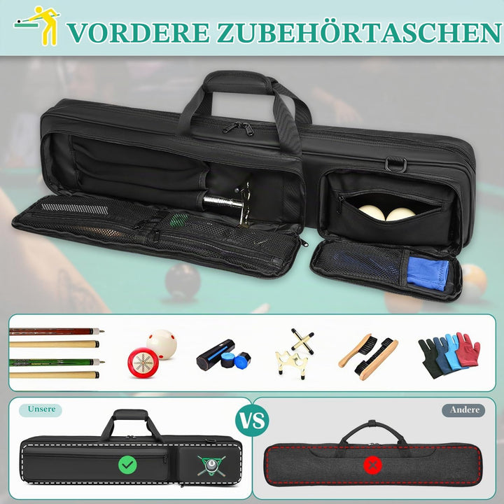 4X4 Billard Queue Tasche wasserdichte Pool Cue Case für 4 Unterteile und 4 Schäfte weiche Pool Stick